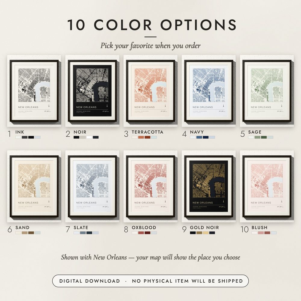 Architectural City Map: all ten colors