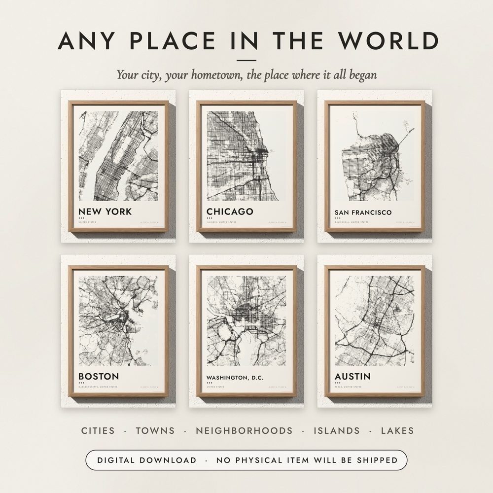Halftone City Map: examples for other places