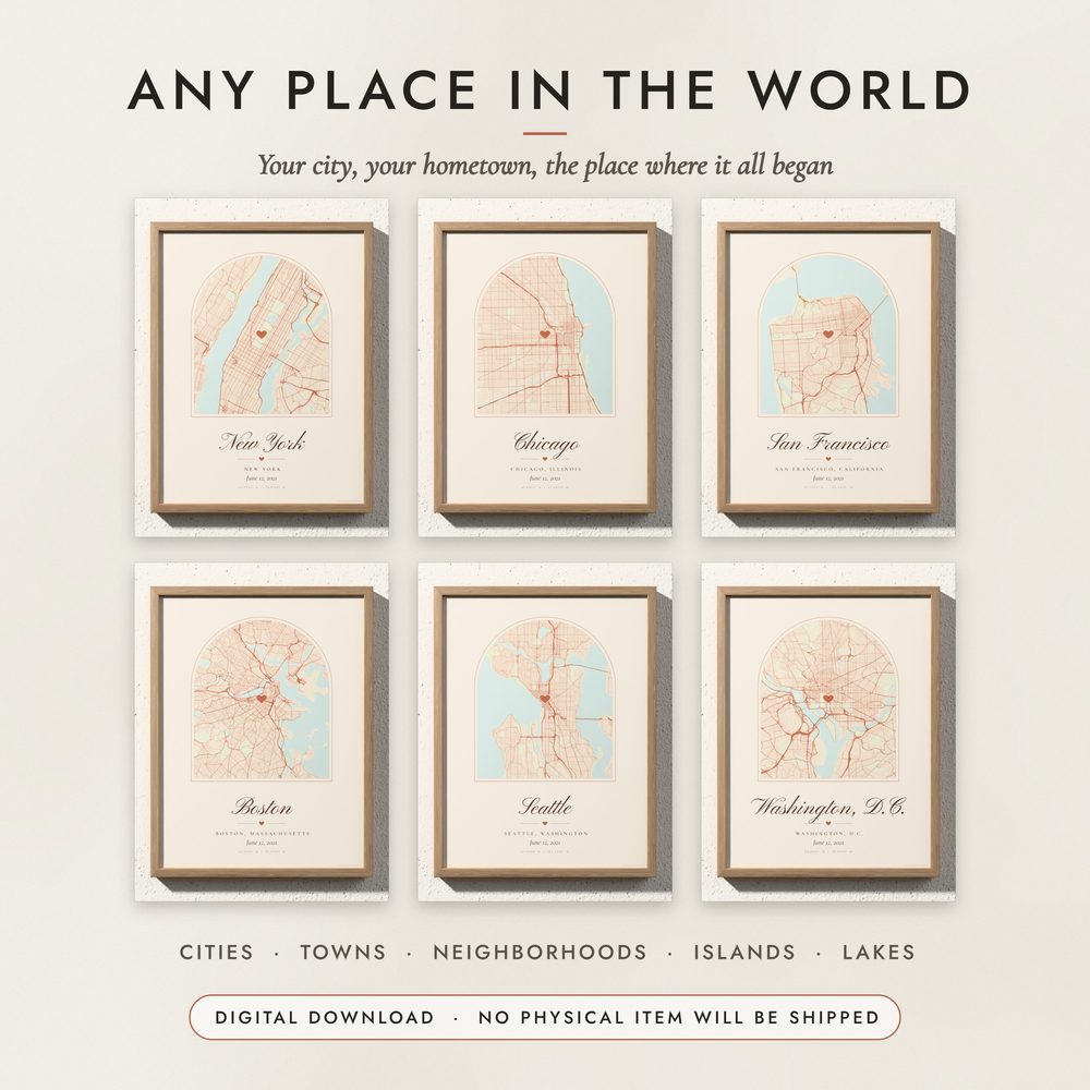 Heart Location Map: examples for other places