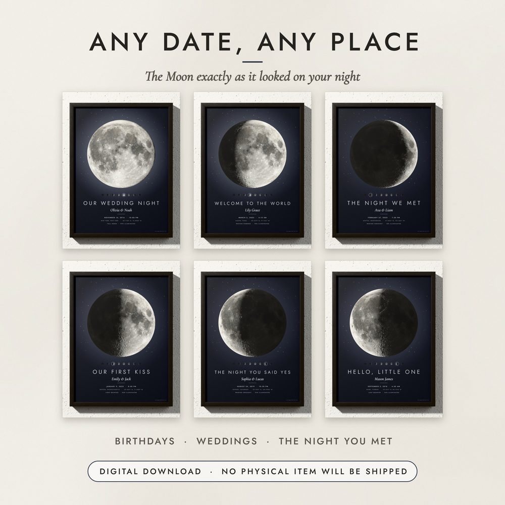 Moon Phase Print: examples for other places