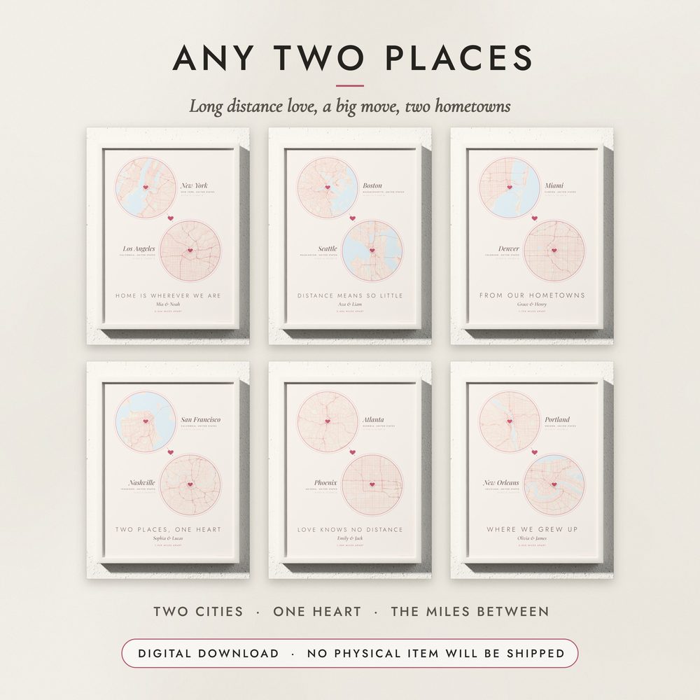 Two Places Map: examples for other places