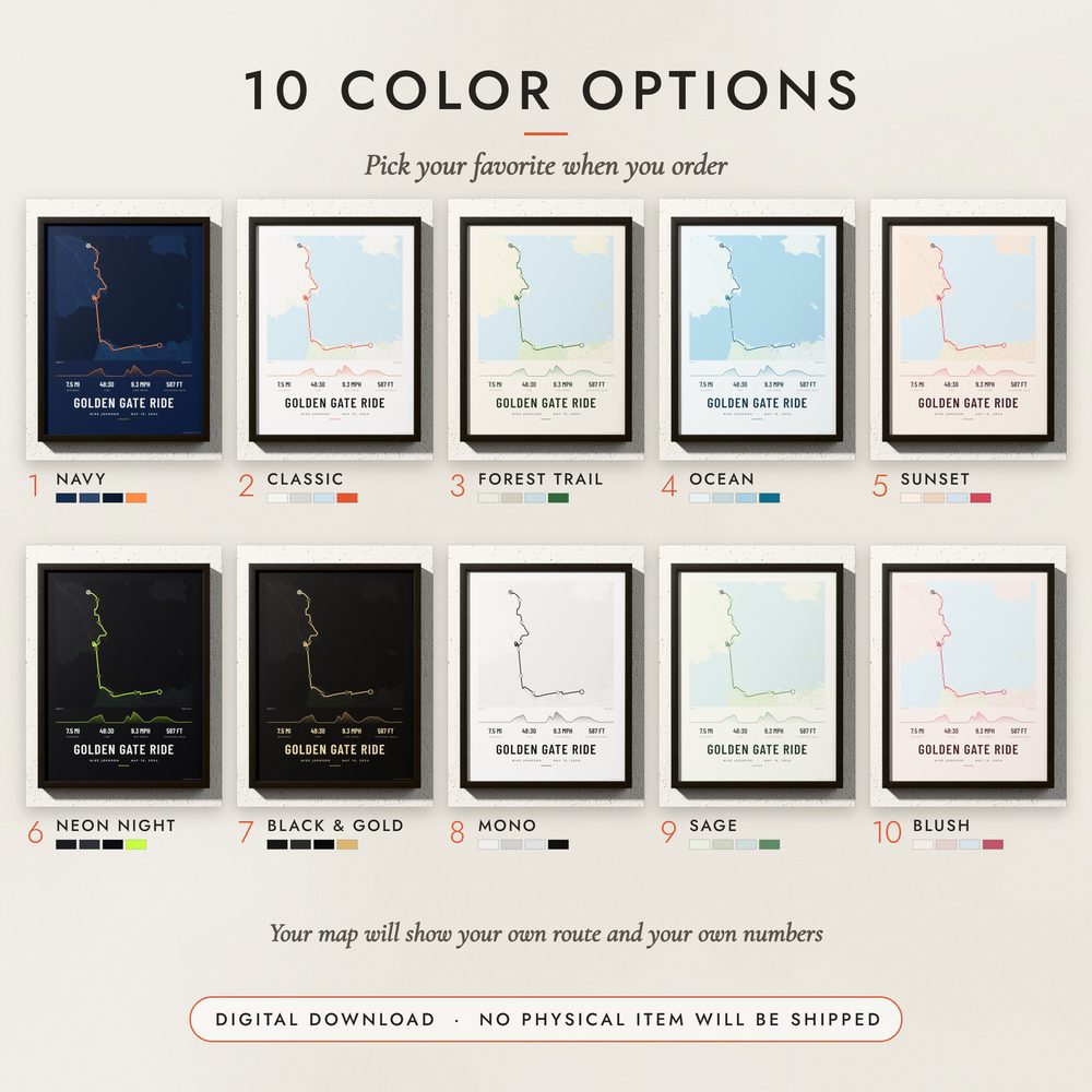 Run & Ride Route Map: all ten colors
