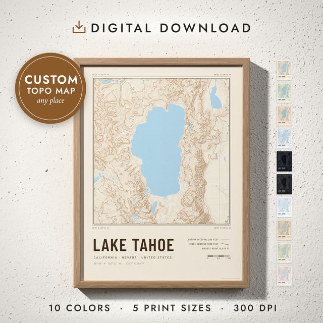 Topographic Map: framed print on a wall
